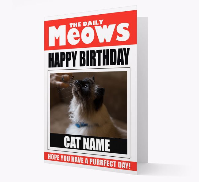 'Happy Birthday Newspaper' - Personalized {breedCommonName} Photo Upload Card
